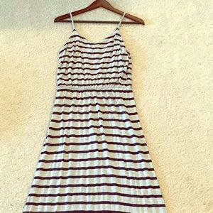 Gap grey and navy stripe maxi