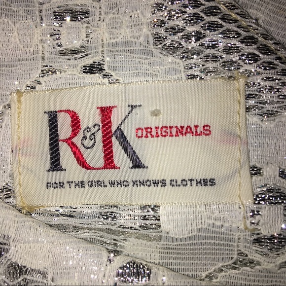 R&K Orginals Silver and white Sheath Dress*HP* - Picture 7 of 8