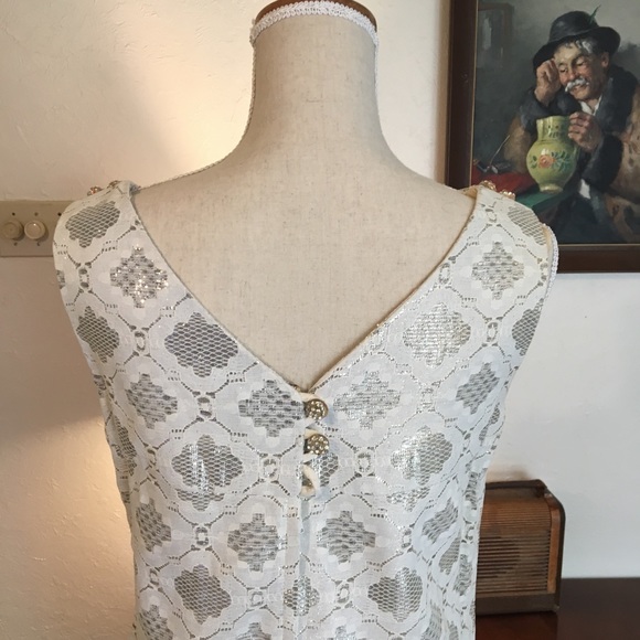 R&K Orginals Silver and white Sheath Dress*HP* - Picture 3 of 8