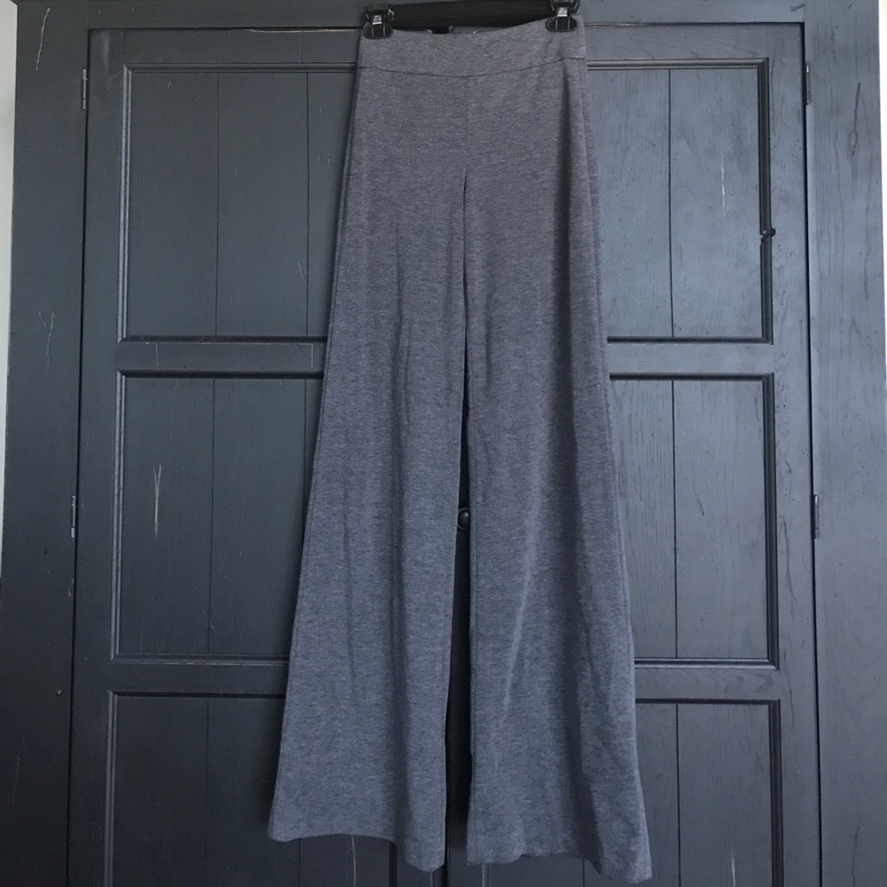 BCBG High Waisted Dark Gray Wide Leg Trouser Pants