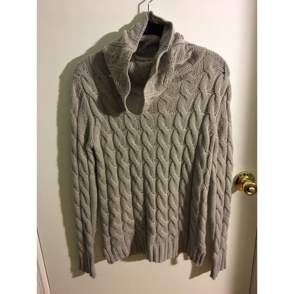 Small Grey Turtleneck Sweater