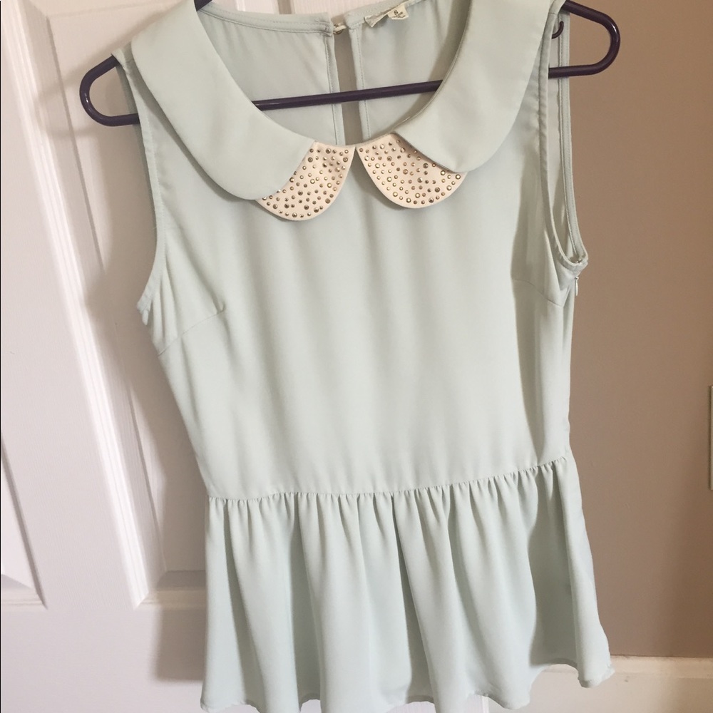 Alythea Peter Pan collar blouse in mint