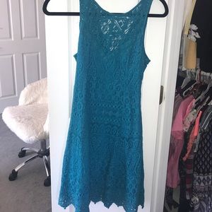 Teal lace dress