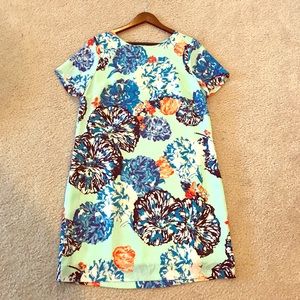 J. Crew mint floral shift dress