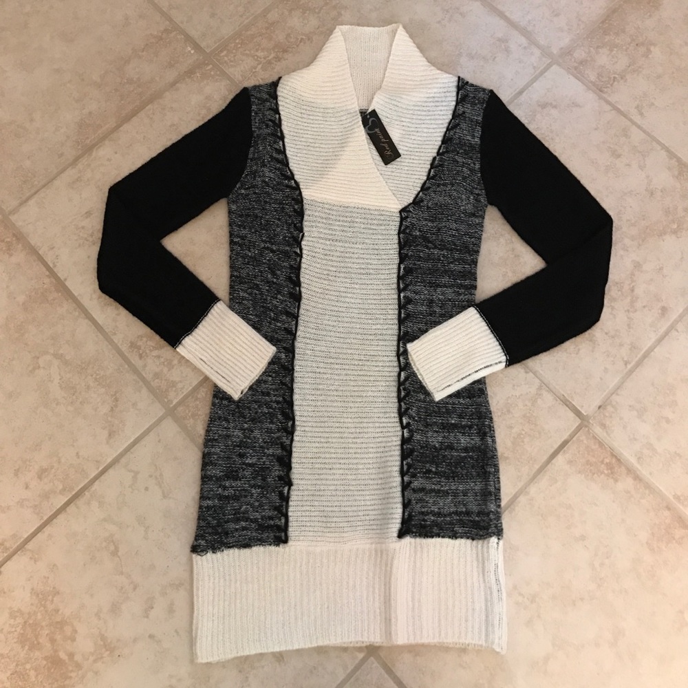 Black and White Sweater Dress