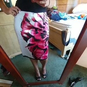 Fun floral career skirt