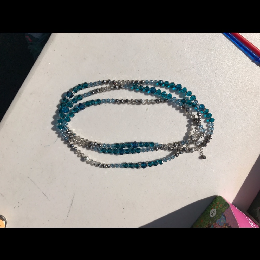 White House Black Market Teal & Silver Necklace