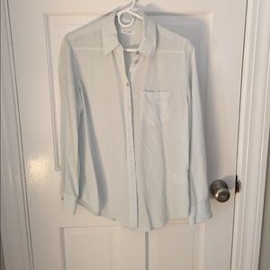 Mint green Equipment silk blouse