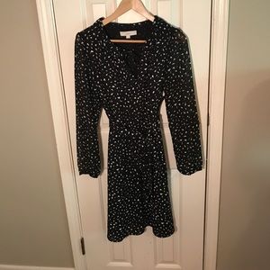 Loft log-sleeved tie dress