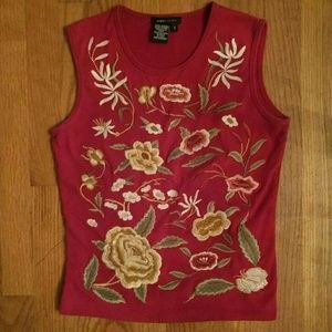 BCBG embroidered tank