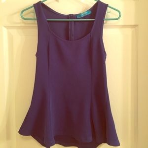 Francesca's Blue Peplum Top