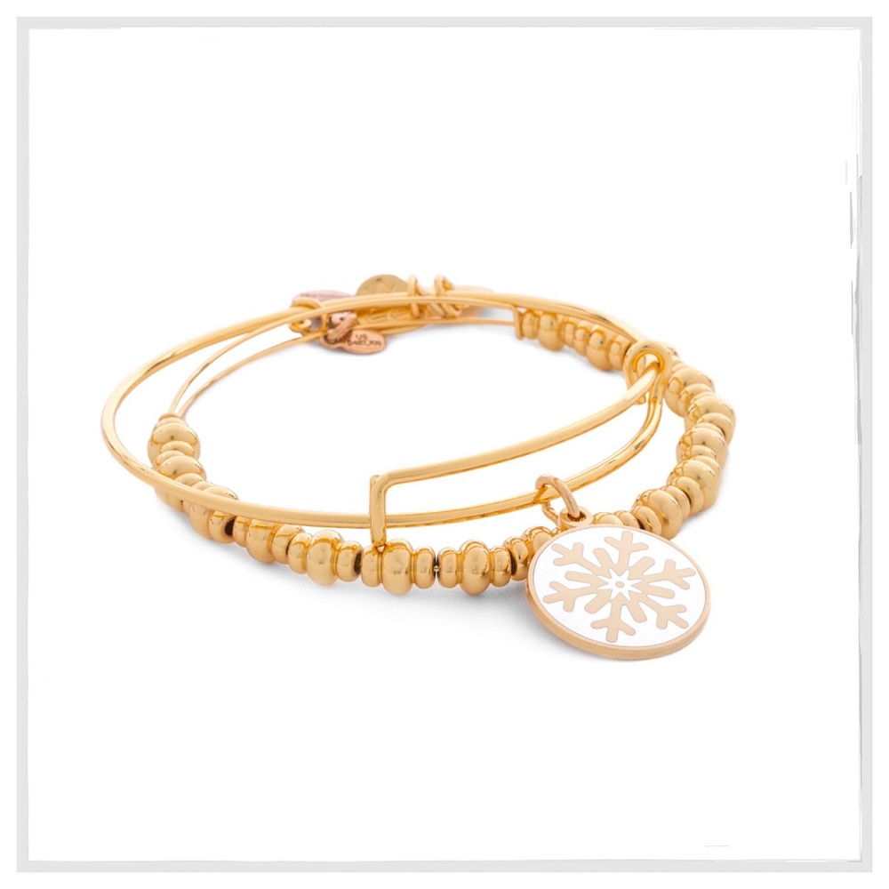Limited Edition Gold Alex & Ani Snowflake Set - Picture 4 of 4