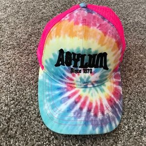 New snap back mesh tie die vintage style hat