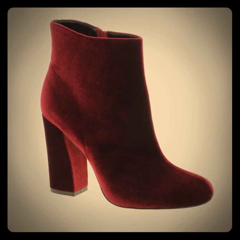 Red velvet booties