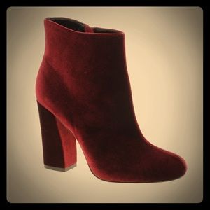 Red velvet booties