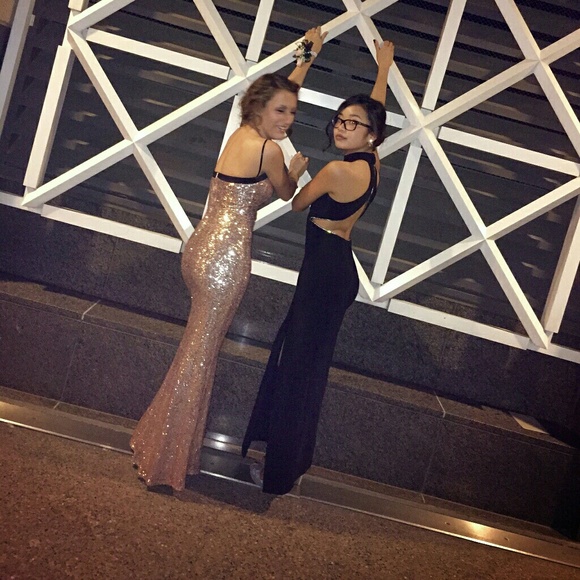 CHAMPAGNE PROM DRESS ONLY!!!! - Picture 2 of 2