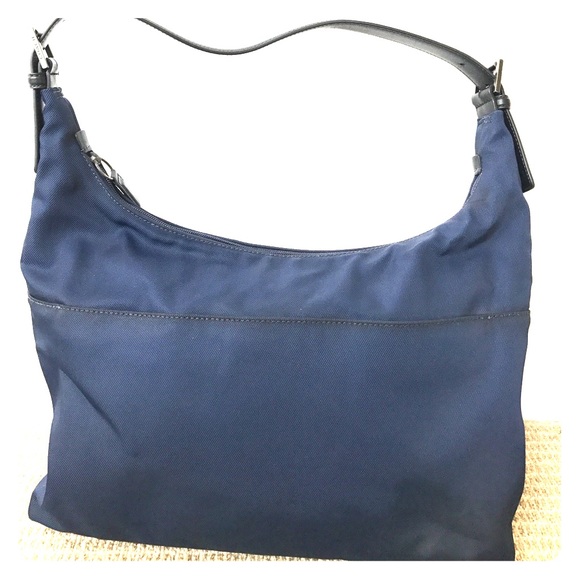 Coach -Gorgeous midnight blue hobo with black trim - Picture 1 of 6