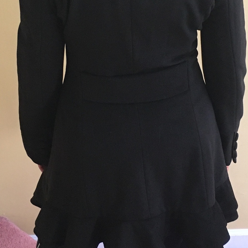 Women's Black Peplum Design Coat