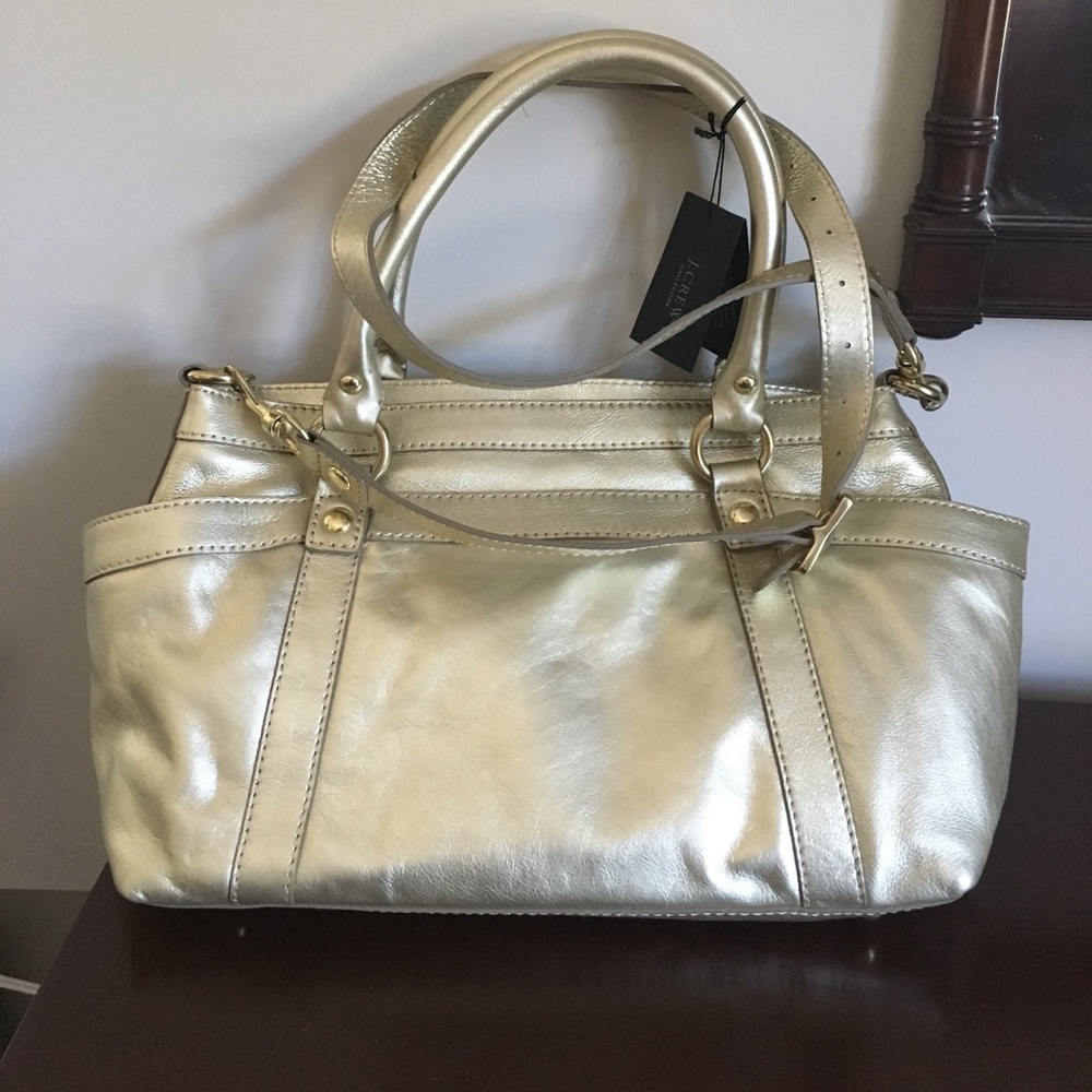 NWT Gold JCrew Collection crossbody satchel