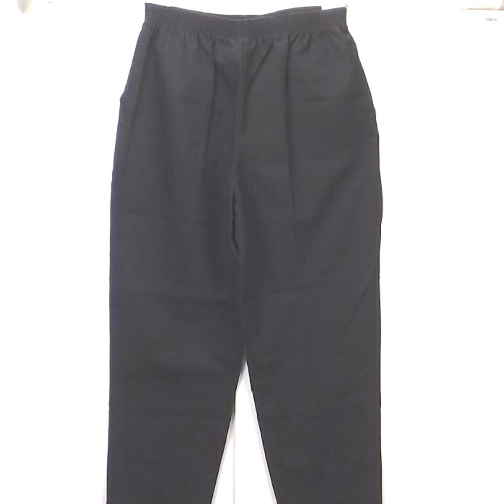 womens black pants long pull on elastic waist