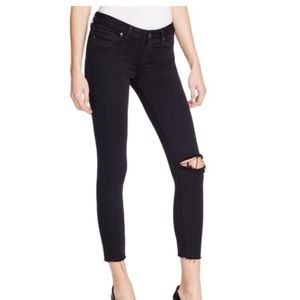 Paige Cropped Frayed Hem Jeans