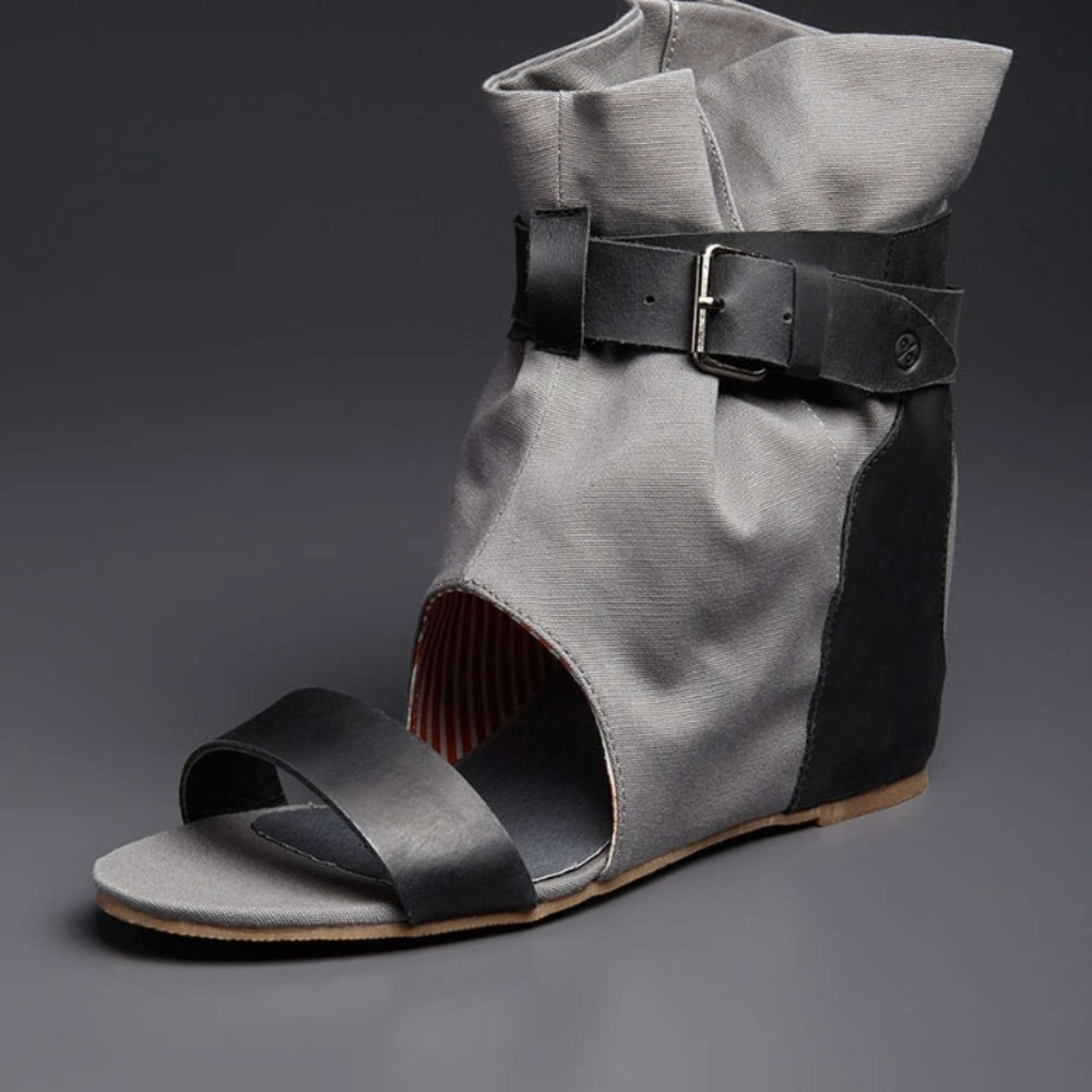 80%20 hidden wedge leather and canvas sandal