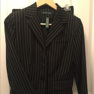 Ralph Lauren pen striped suit. Size 6.