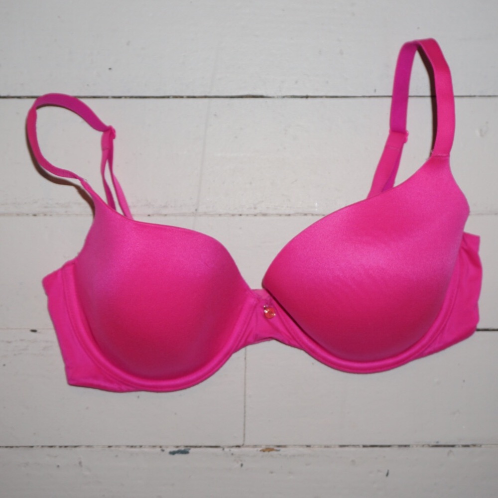 Victoria's Secret 34 D lined Demi hot pink bra