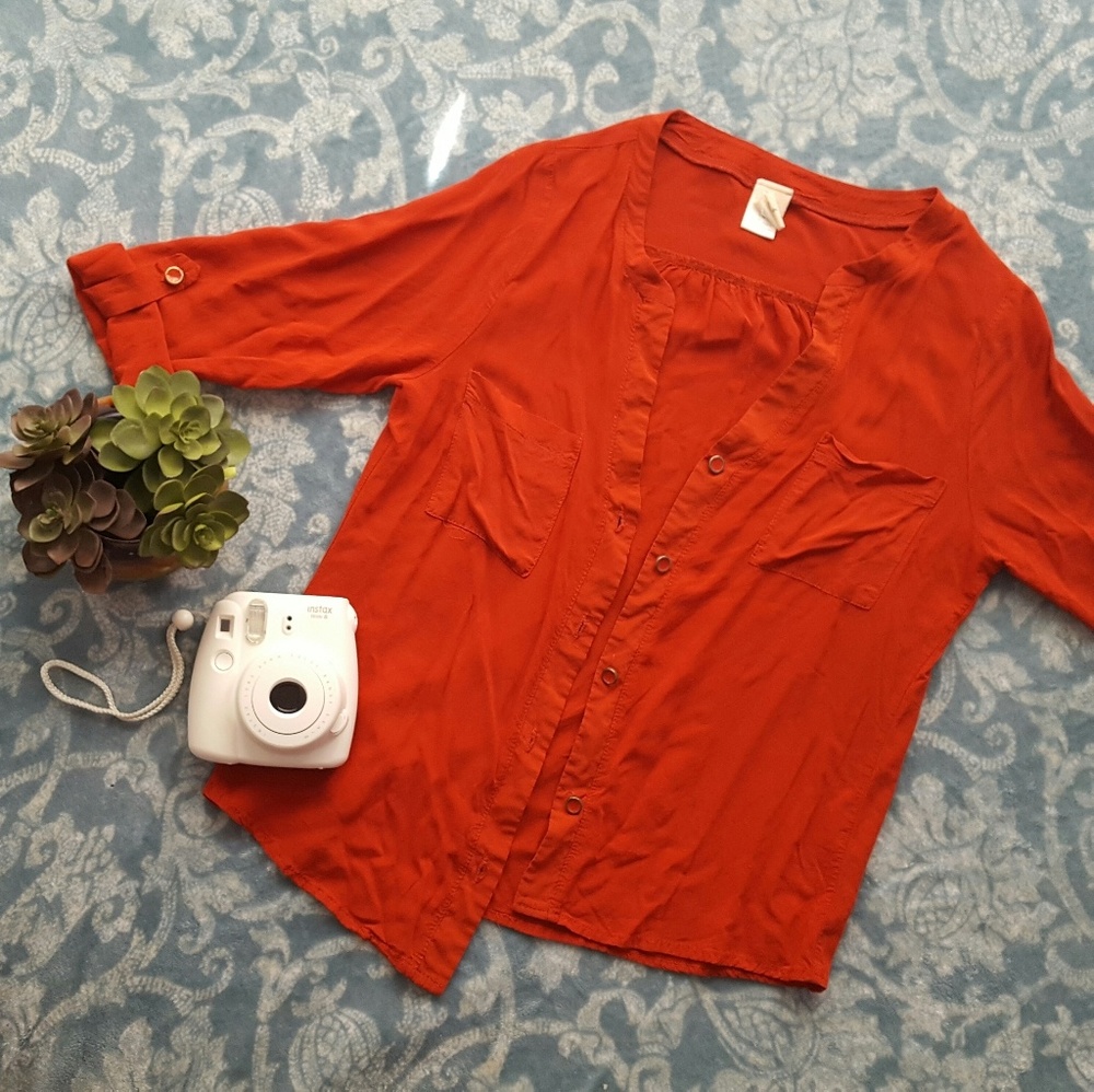 Button down soft rayon shirt