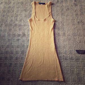 Racer back sparkly gold knit tank