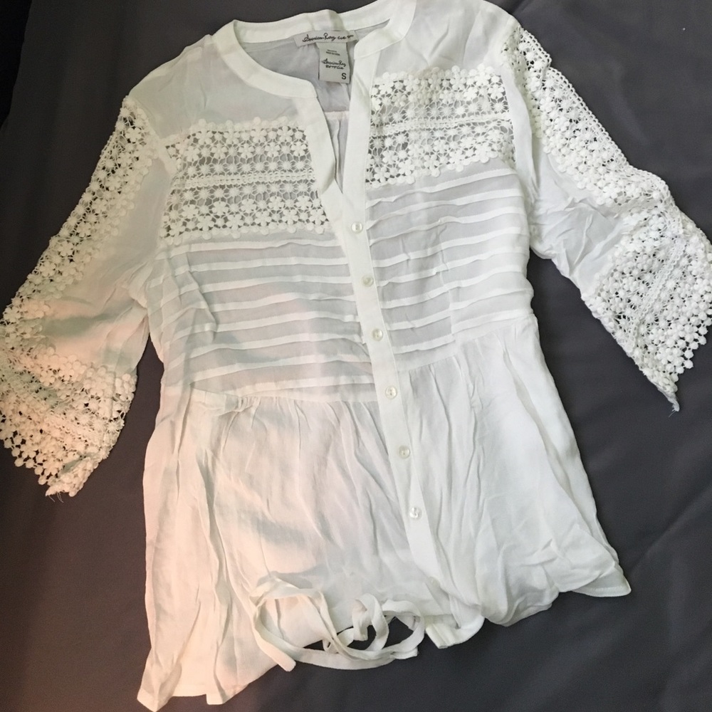 American Rag boho lace button up