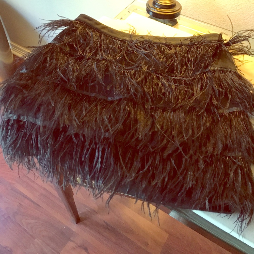 Feathered Black Skirt