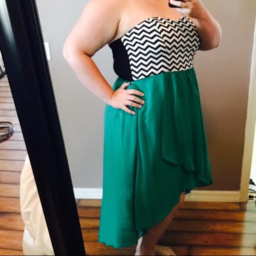 Strapless cheveron dress - Picture 3 of 4