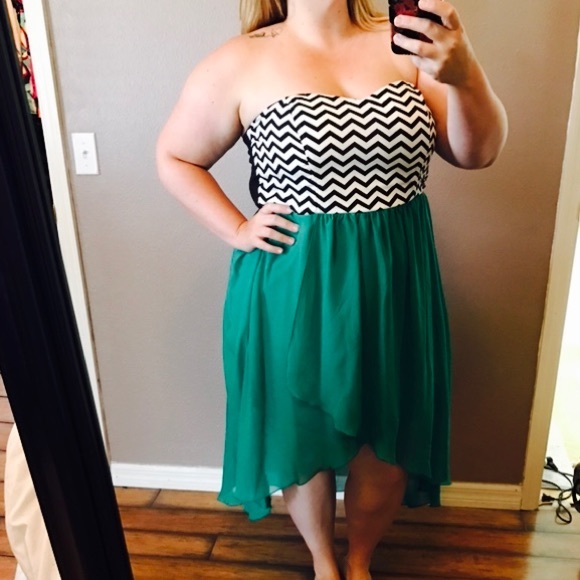 Strapless cheveron dress - Picture 2 of 4