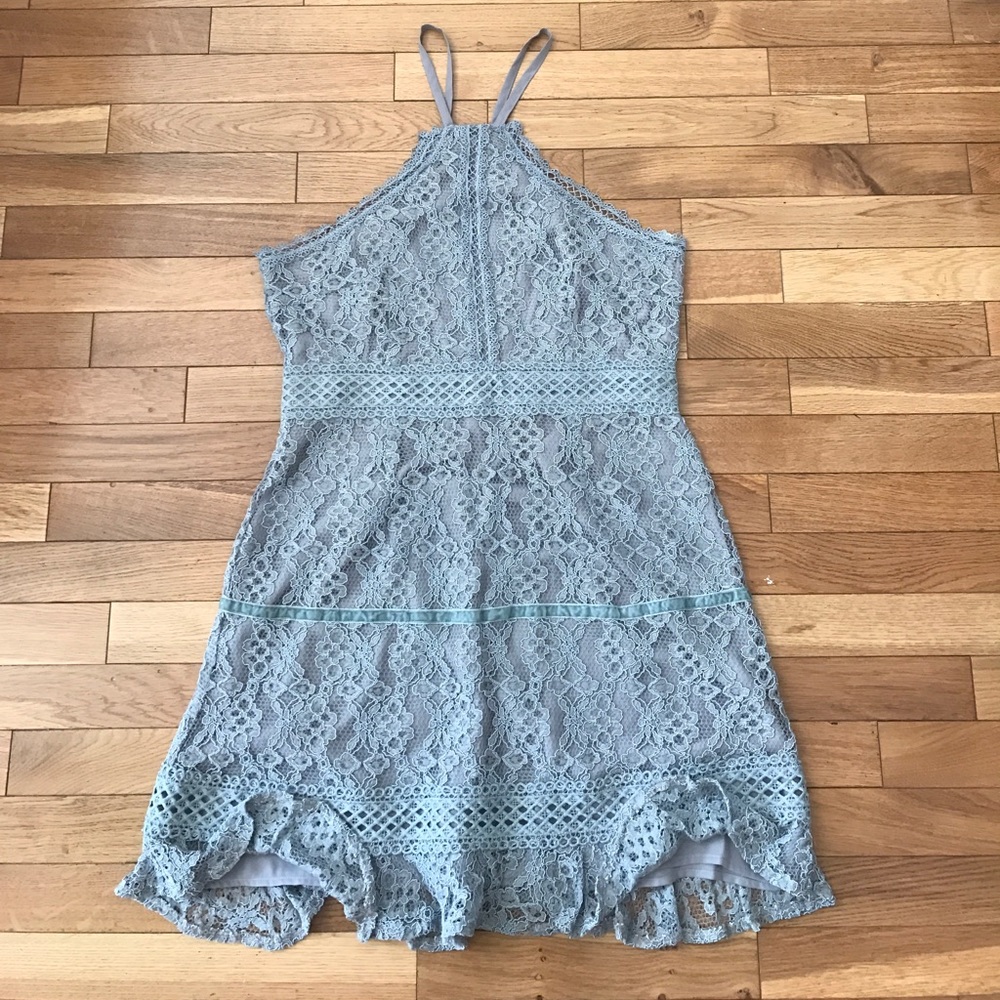 Blue lace dress