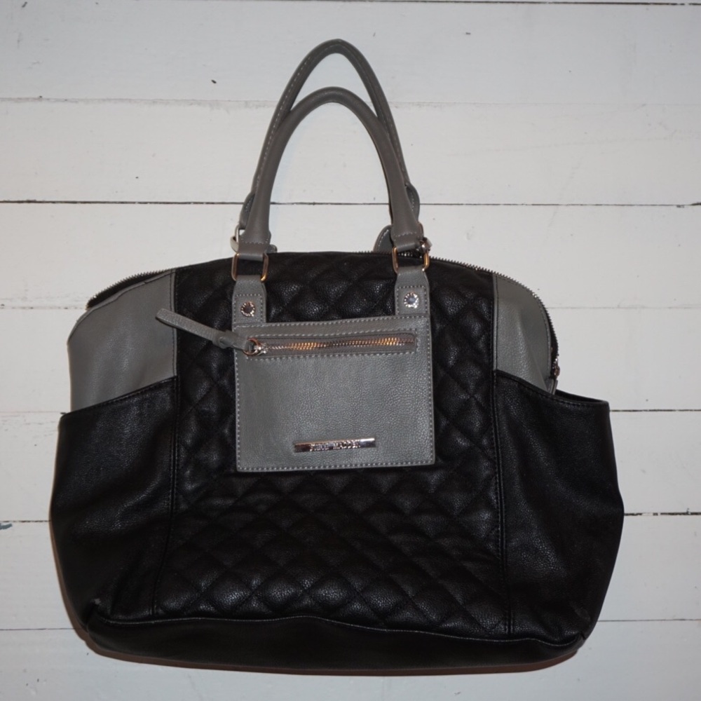 Steve Madden black + gray bag