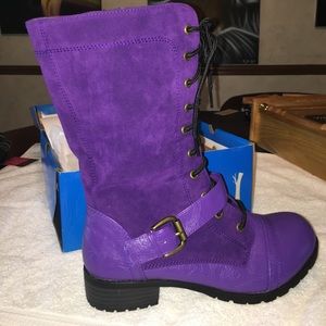 Purple Lace-Up Boot, Sz 11