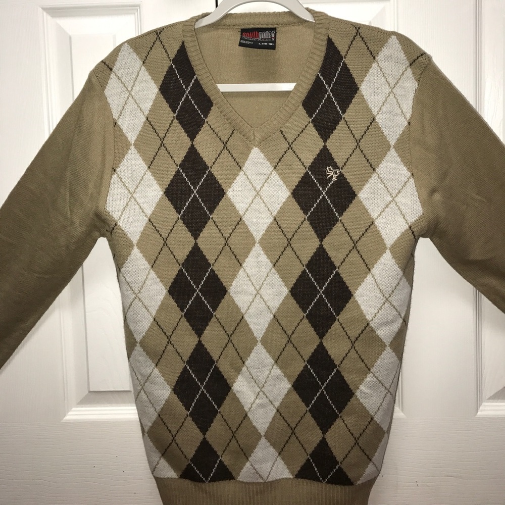 Southpole Tan, White & Brown Diamond Sweatshirt