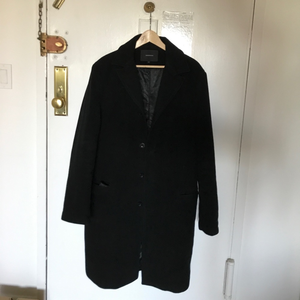 Isaac Mizrahi black coat - knee length