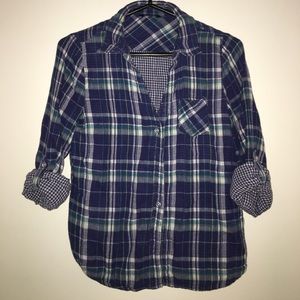Blue/Green/White Plaid Shirt