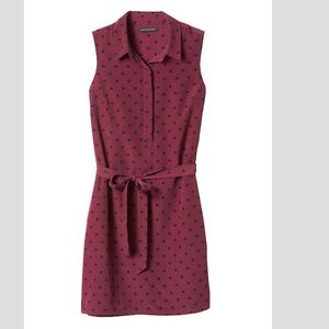 NWT Banana Republic Polka Dot Tie-Waist Shirtdress
