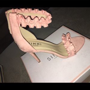 Wren Pink Open Toe Suede Heel (NEVER WORN)