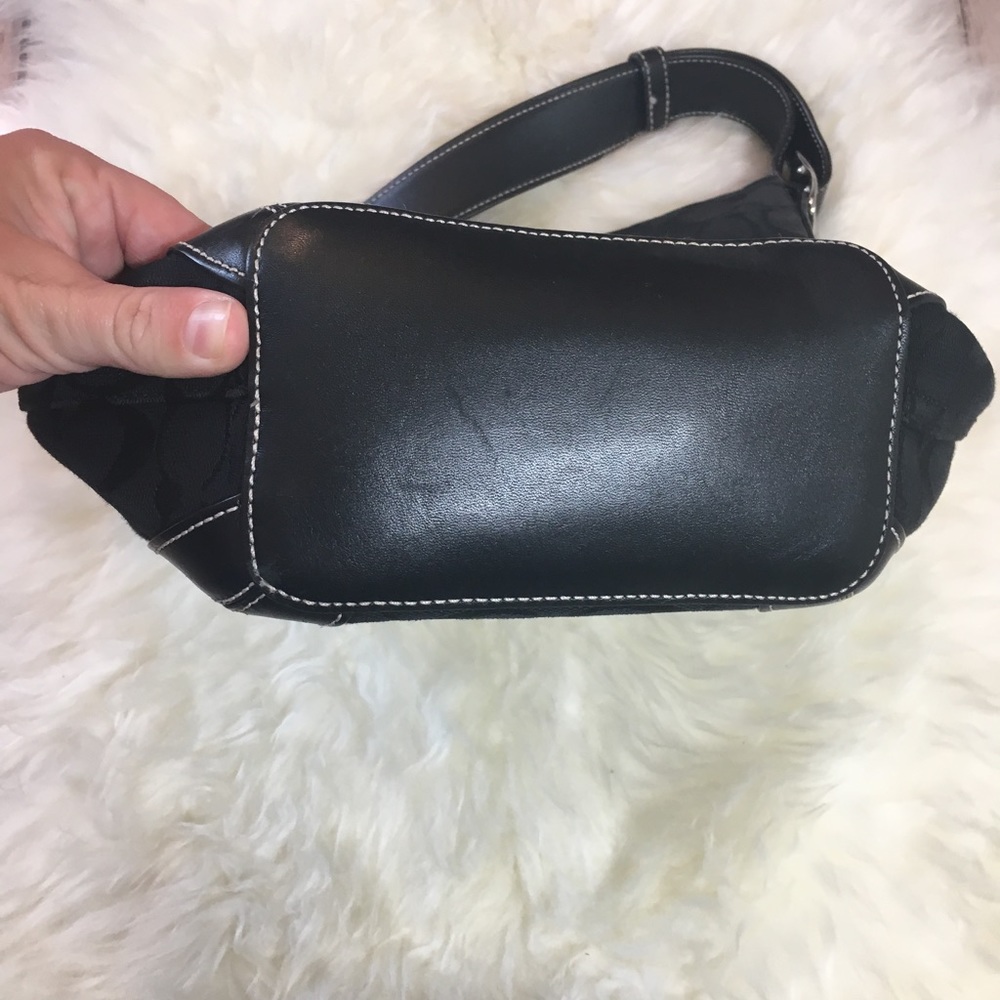 Coach Purse Black Standing Style Jacquard Fabric - Picture 4 of 5