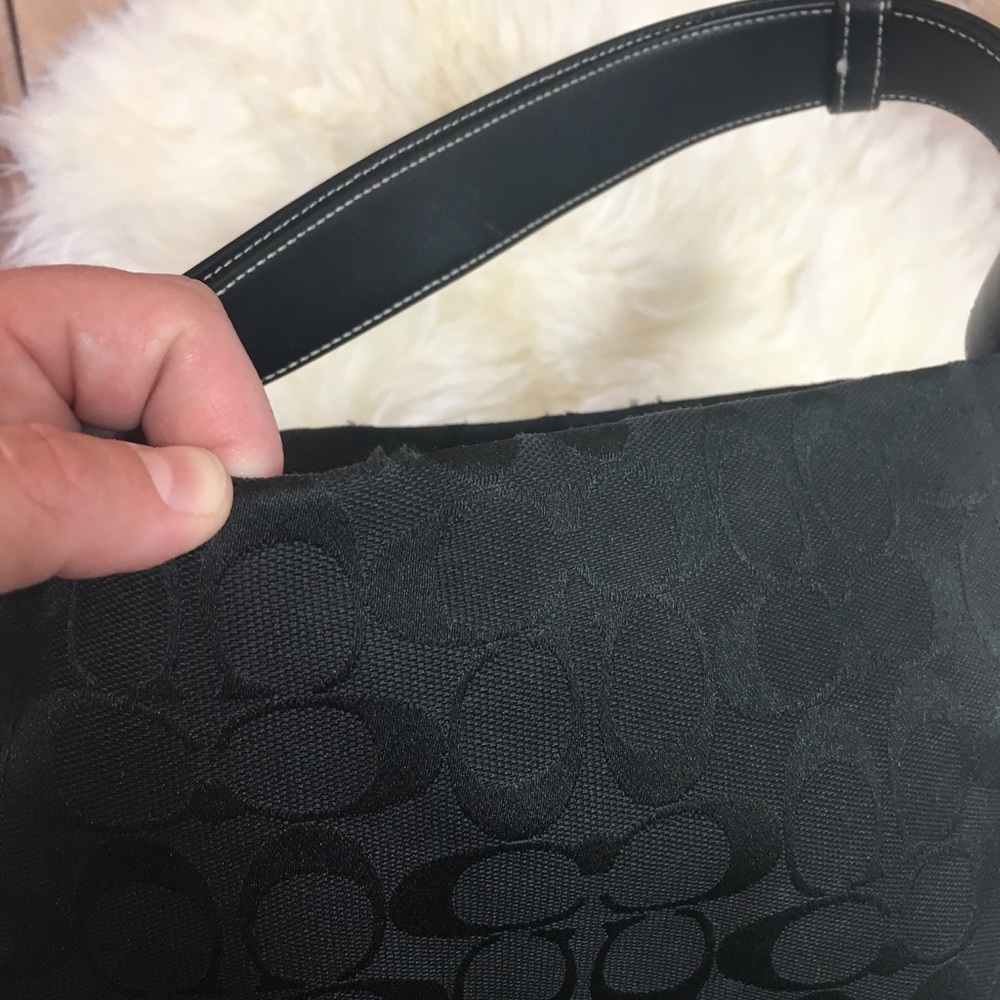 Coach Purse Black Standing Style Jacquard Fabric - Picture 5 of 5
