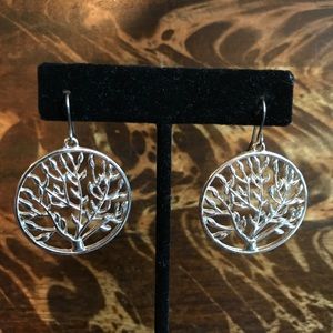 NWT Silver Tone Tree of Life Earrings