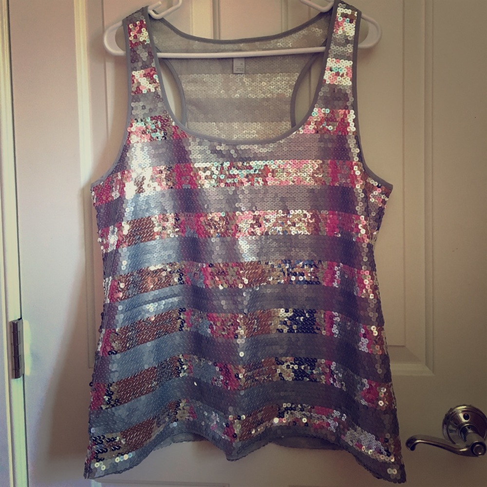 Sequin racerback tank - so cute! Only worn once!