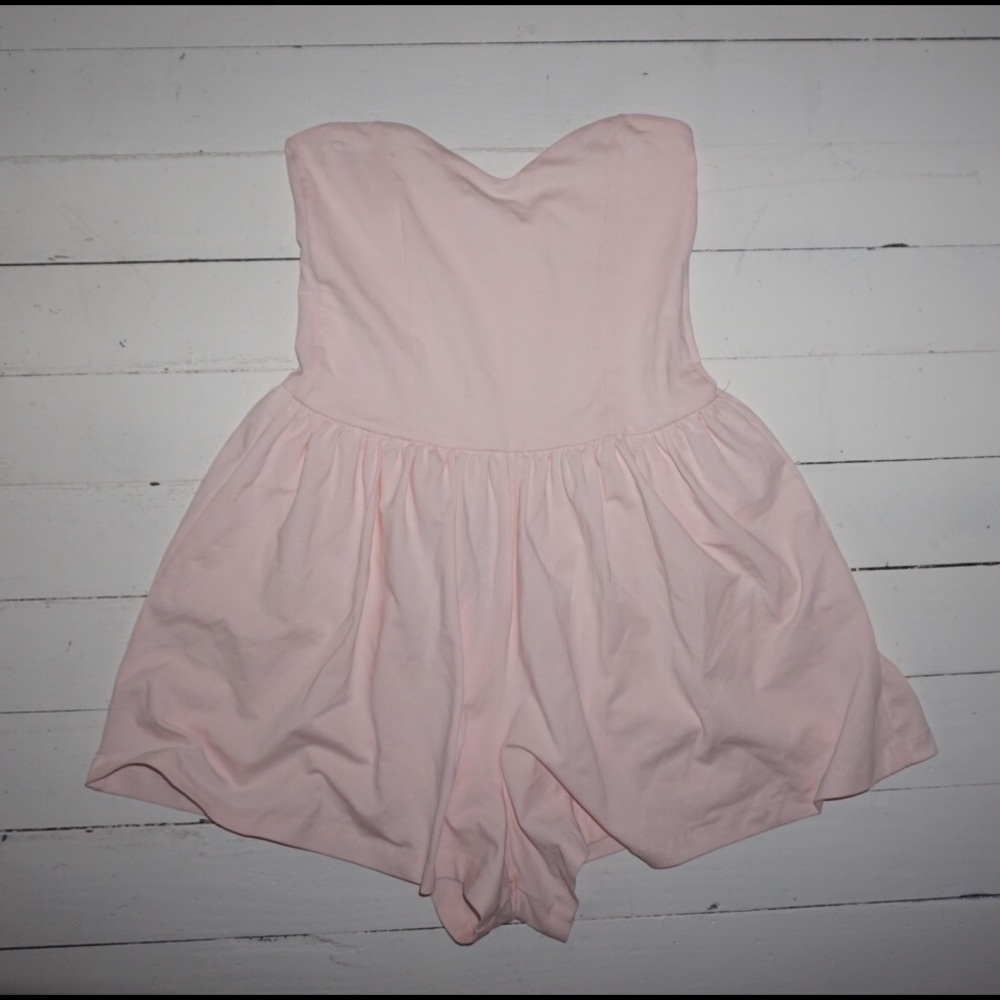 ASOS light pink strapless romper