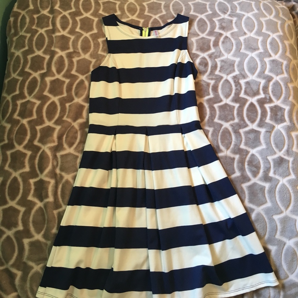 Xhilaration Blue & White Striped Dress