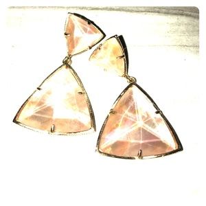 Kendra Scott Tan/Pink Rose-gold earrings.