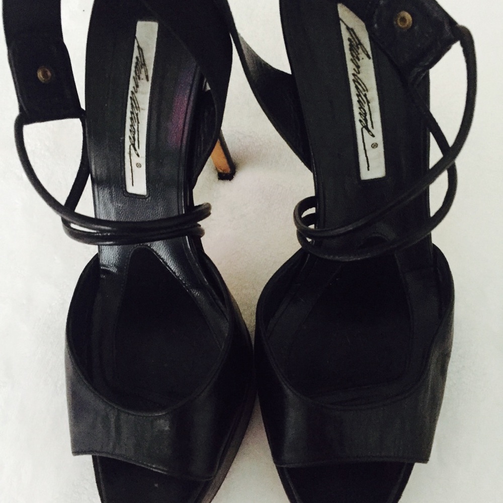 BrianAtwood black strap platform heels